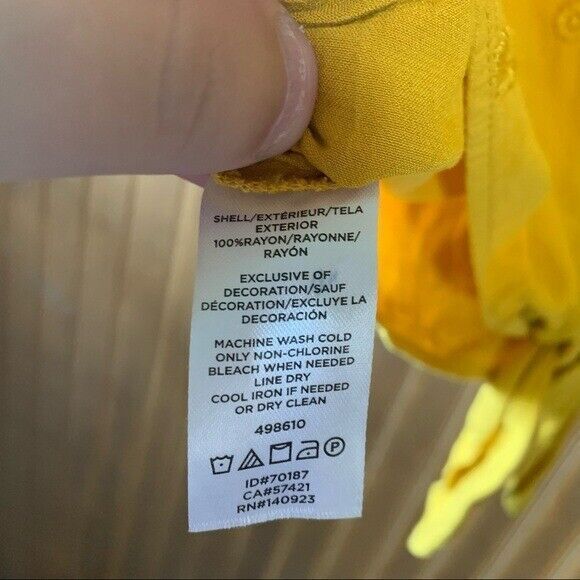 LOFT Gold Embroidered Floral Front-Tie Blouse  Women's Size Small - Picture 6 of 10